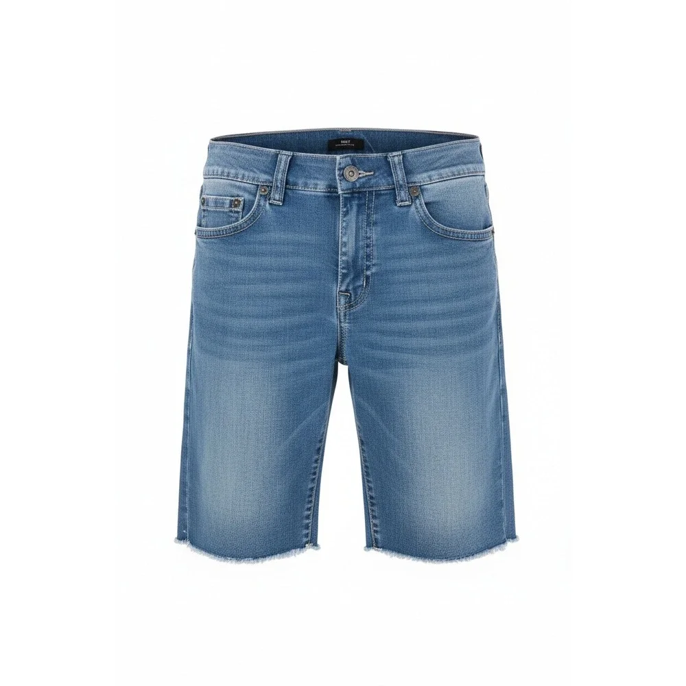 True‎ Religion Ricky 36 Relaxed  Blue Denim Shorts Mens Raw Hem Distressed